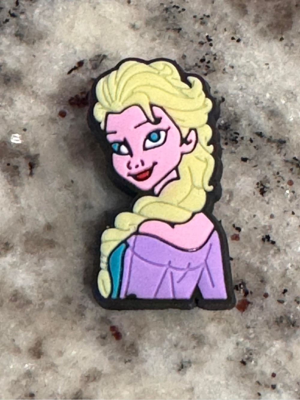 CROCS Frozen Character Jibbitz Charm - Yellow Hair, Pink Skin, Purple Dress